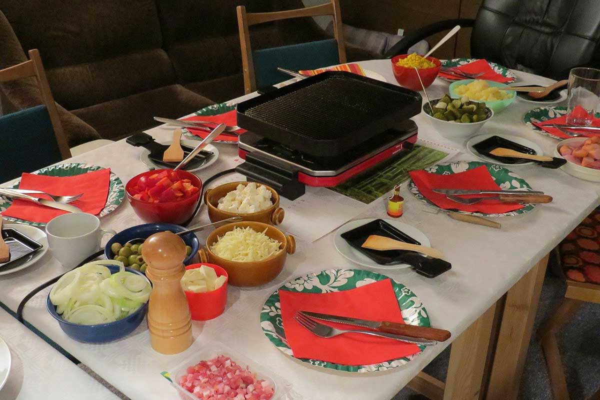 Raclette feierliches Essen