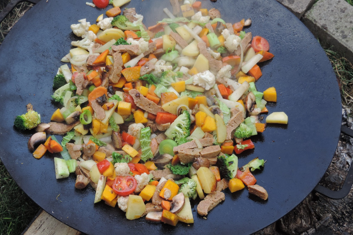 Seitan mit Gemüse grillen
