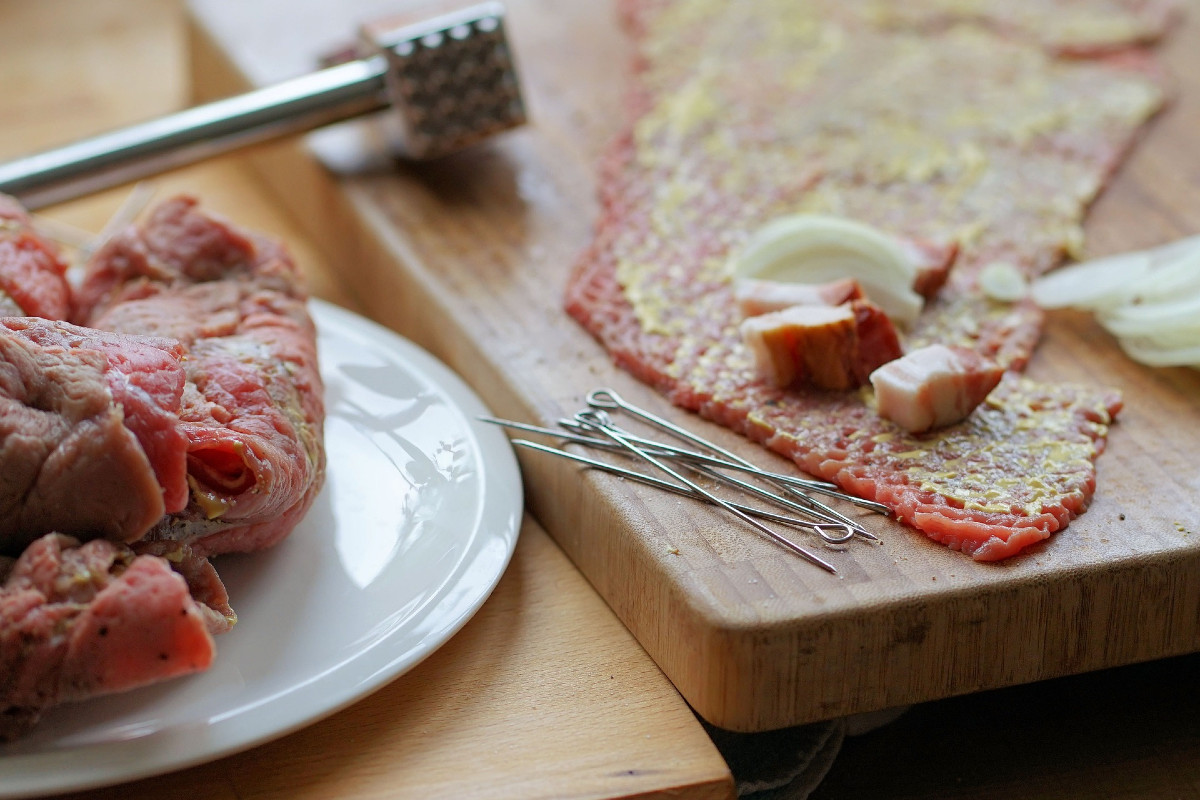 Rouladen-Fleisch roh