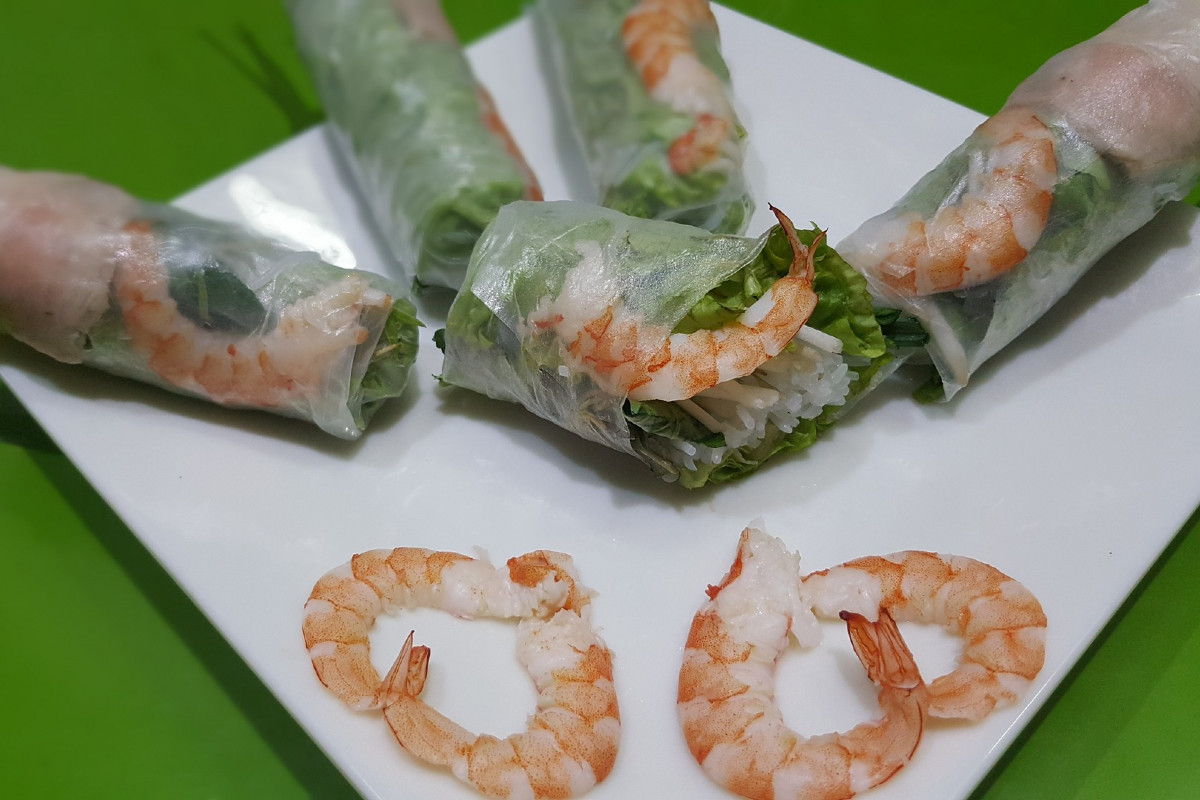 Goi Cuon mit Garnelen